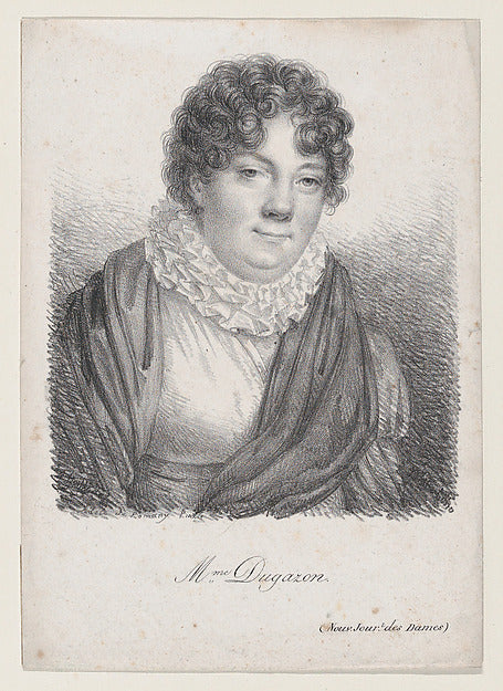 Portrait of Mme. Dugazon early 19th cent-Jules Boilly,After Ad,  Poster Print Wall Art