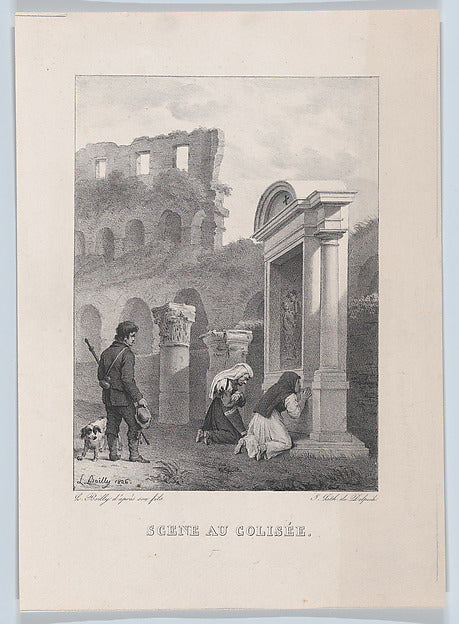 Scene at the Coliseum 1826-Louis Léopold Boilly, After Jules B,16x12"(A3)Poster