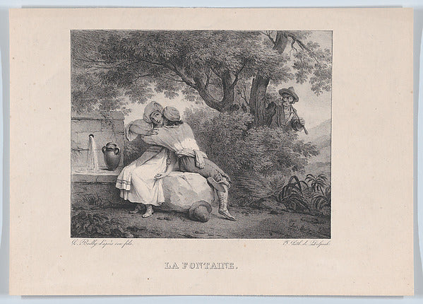 The Fountain 1826-Louis Léopold Boilly, After Jules Boilly ,16x12"(A3)Poster