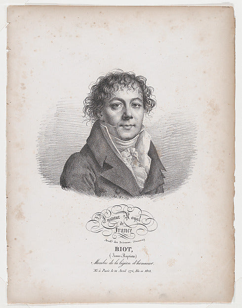 Portrait of Jean-Baptiste Biot 1820-Jules Boilly ,  Poster Print Wall Art