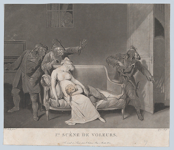 First Scene of Thieves c1805-Gror, After Louis Léopold Boilly ,16x12