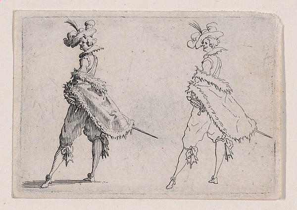 Jacques Callot:Le Gentilhomme au Manteau Posé sur la Hanche -16x12"(A3) Poster