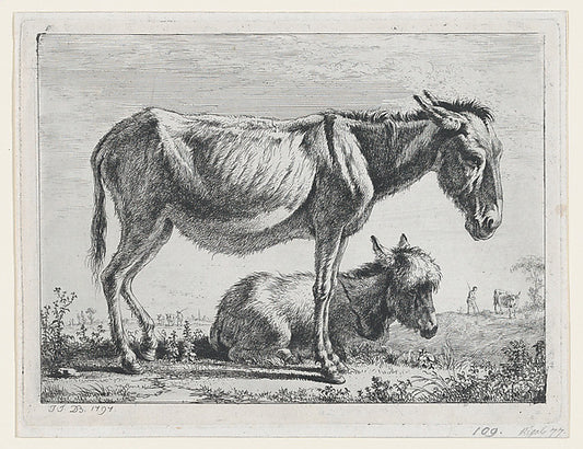 Jenny with its Foal 1797-Jean Jacques de Boissieu,16x12"(A3) Poster