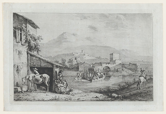 Garigliano Passage  1793-Jean Jacques de Boissieu,16x12"(A3) Poster