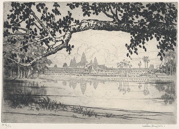 Angkor Wat at Evening c1927-Lucille Sinclair Douglass,  Poster Print Wall Art