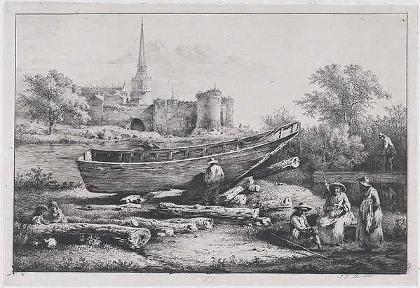 The Construction Site  in Savigny 1803-Jean Jacques de Boissie,16x12"(A3) Poster