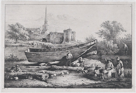 The Construction Site  in Savigny 1803-Jean Jacques de Boissie,16x12"(A3) Poster