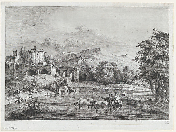 View of the Temple of Vesta 1774-Jean Jacques de Boissieu,16x12"(A3) Poster