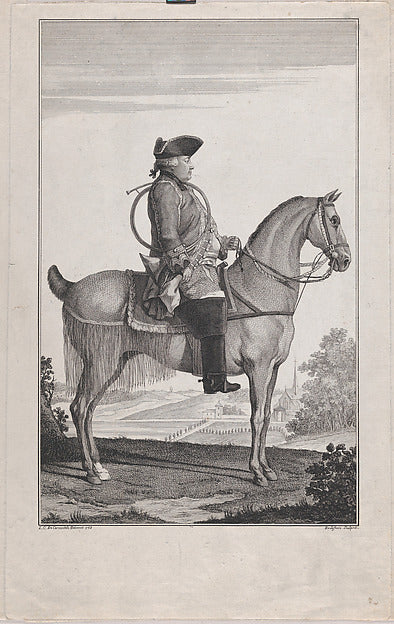 Portrait of Louis-Philippe  Duc d'Orléans  on Horseback 1763-J,  Poster Print Wall Art
