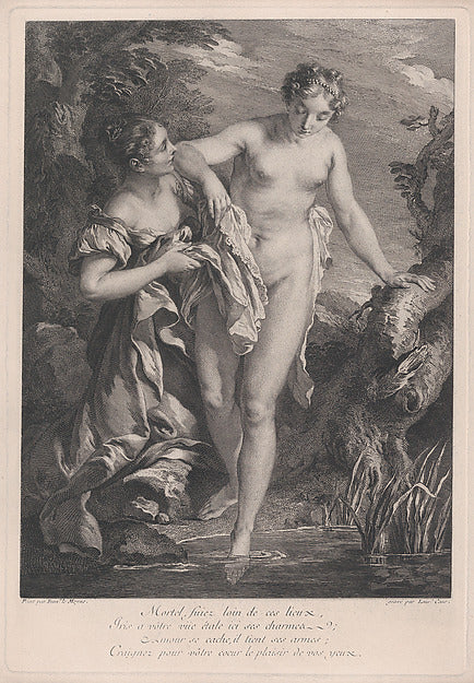 Laurent Cars , After François Le Moyne:Iris at the Bath 1731-16x12"(A3) Poster