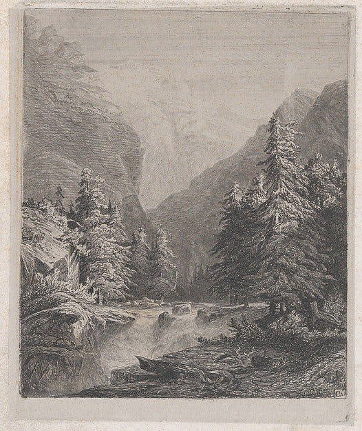 Alexandre Calame:Landscape 19th century-16x12"(A3) Poster