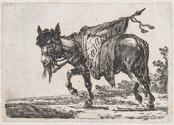 Possibly Francesco Casanova:Man playing drums on horseback p-16x12"(A3) Poster