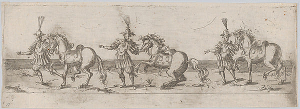 Anonymous, German, 16th century:Procession with three men le-16x12"(A3) Poster
