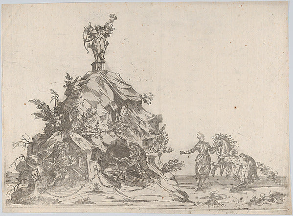 Anonymous, German, 16th century:Rock formation with a blindf-16x12"(A3) Poster