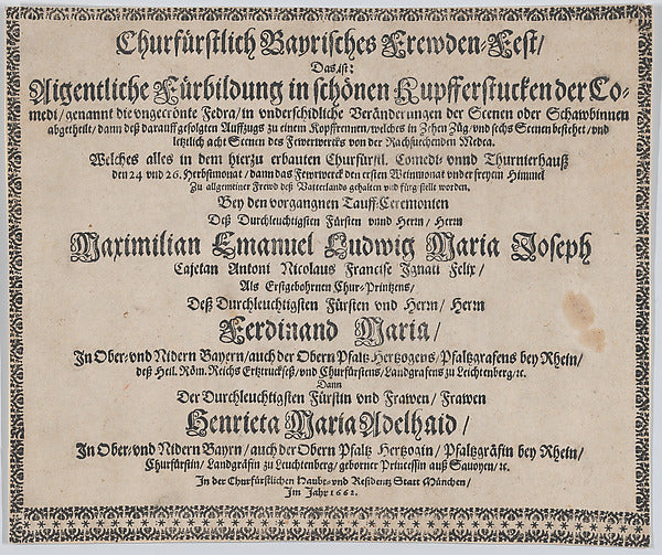 Mathäus Küsel , After Francesco Santurini:Text to accompany -16x12"(A3) Poster