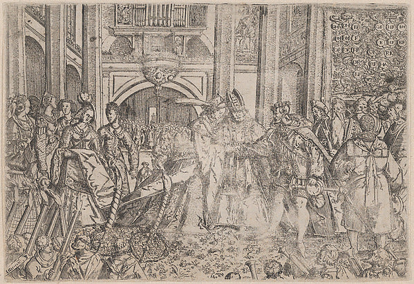 Anonymous, German, 16th century:A princely wedding performed-16x12"(A3) Poster