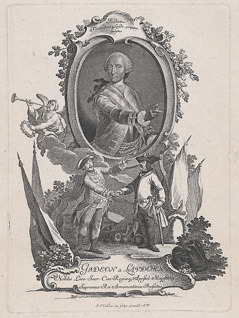 Johann Esaias Nilson:Portrait of Gideon a Laudohn Nobbleman -16x12"(A3) Poster