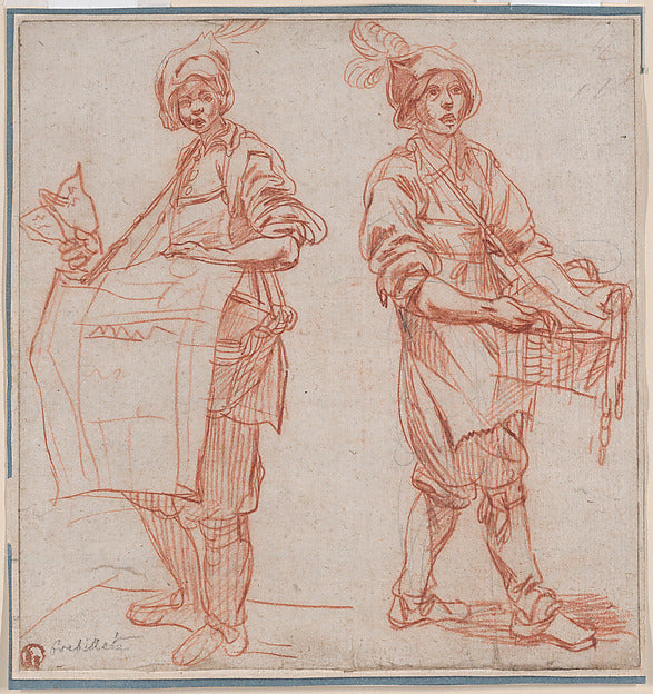 Pierre Brebiette:Two Street Criers c1630-16x12"(A3) Poster