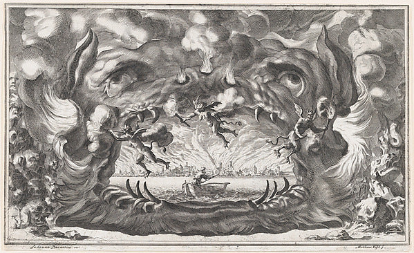 The hellmouth  set design from 'Il Pomo D'Oro' 1668-Mathäus Kü,  Poster Print Wall Art