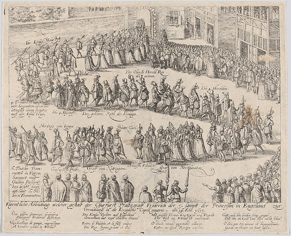 Possibly by Abraham Hogenberg:Marriage procession for the we-16x12"(A3) Poster