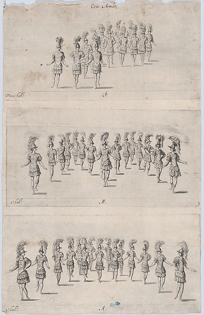 Anonymous, Italian, 17th century:Armed heroes performing bal-16x12"(A3) Poster