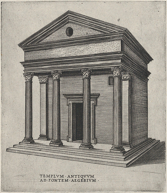 Anonymous, Italian, 16th century:Templum Antiquum Ad Fontem -16x12"(A3) Poster