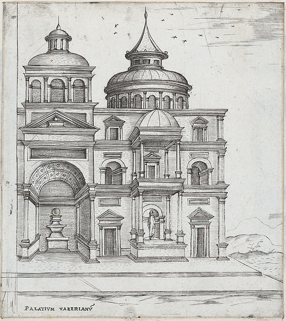 Formerly attributed to Master G.A.:Palatium Valerianu[m] fro-16x12"(A3) Poster