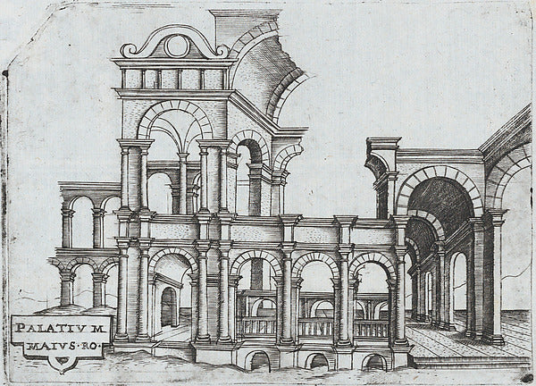 Formerly attributed to Master G.A.:Porta Antonae from a Seri-16x12"(A3) Poster