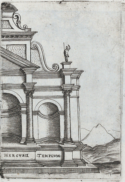 Formerly attributed to Master G.A.:Palatium Caesaris Parisii-16x12"(A3) Poster
