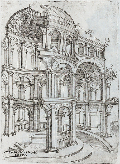 Formerly attributed to Master G.A.:Templum Isaiae Prophetae -16x12"(A3) Poster