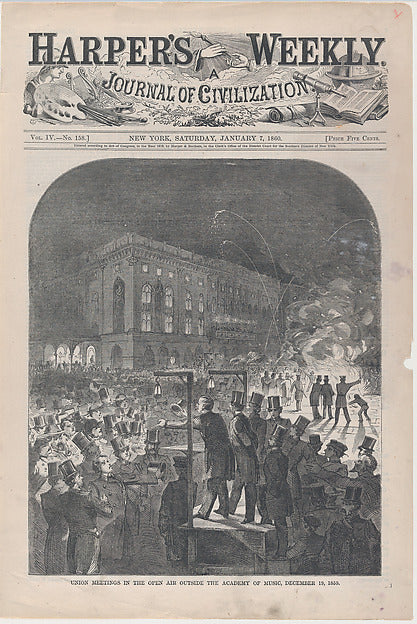 Union Meetings in the Open Air Outside the Academy of Music  D,  Poster Print