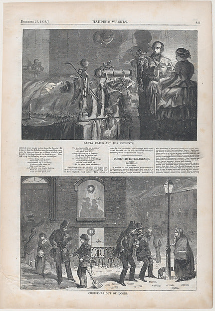 Christmas Out of Doors  December 25, 1858-Winslow Homer ,  Poster Print Wall Art