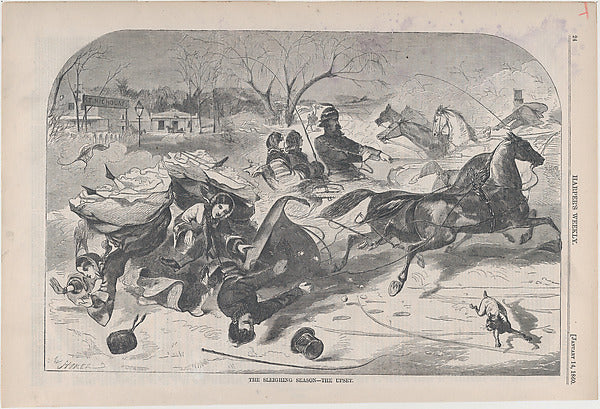 The Sleighing Season – The Upset  January 14, 1860-Winslow Hom,  Poster Print