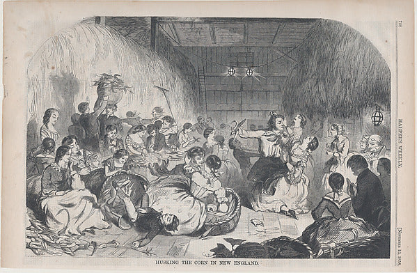 Husking the Corn in New England  November 13, 1858-Winslow Hom,  Poster Print