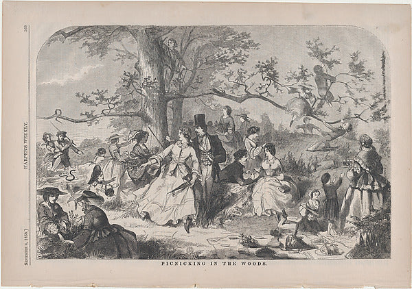 Picnicking in the Woods  September 4, 1858-Winslow Homer ,  Poster Print