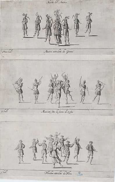 Anonymous, Italian, 17th century:Nations of America ballets -16x12"(A3) Poster