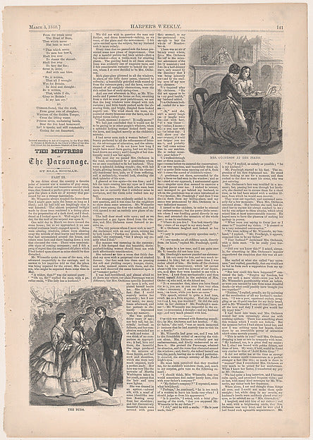 Mrs. Otcheson at the Piano  and The Buds  March 3, 1860-Winslo,  Poster Print