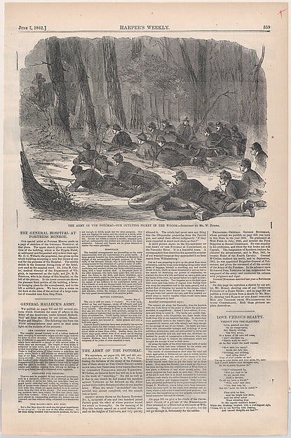The Army of the Potomac – Our Outlying Picket in the Woods – S,  Poster Print