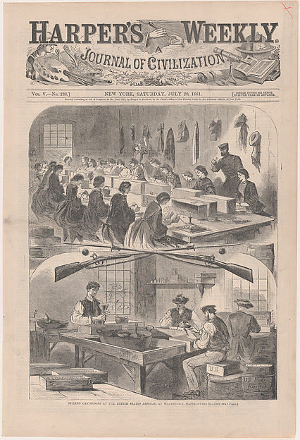 Filling Cartridges at the United States Arsenal  at Watertown ,  Poster Print
