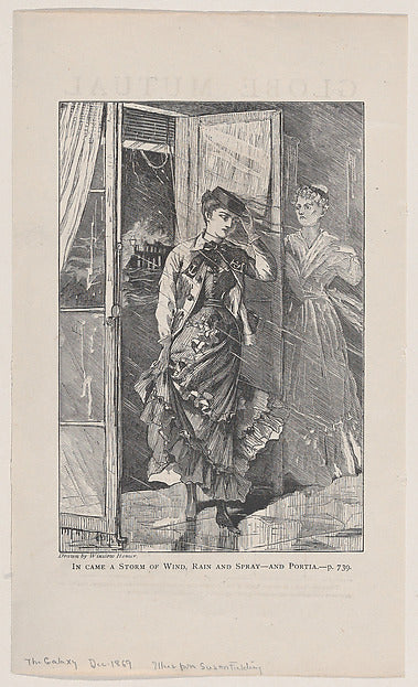 In Came a Storm of Wind  Rain and Spray – and Portia – Drawn b,  Poster Print