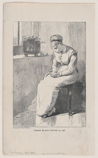 George Blake's Letter – Drawn by Winslow Homer  January 1870-W,  Poster Print