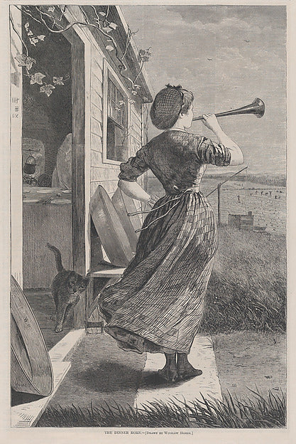The Dinner Horn – Drawn by Winslow Homer  June 11,1870-Winslo,  Poster Print Wall Art