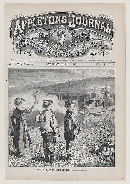 On the Road to Lake George – By Winslow Homer  July 24,1869-W,  Poster Print Wall Art