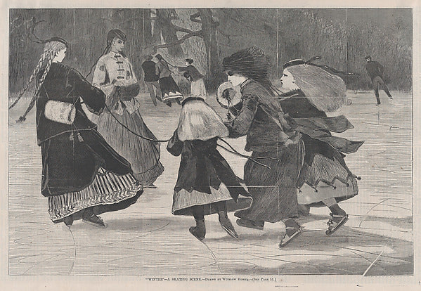 Winter – A Skating Scene – Drawn by Winslow Homer  January 25,,  Poster Print