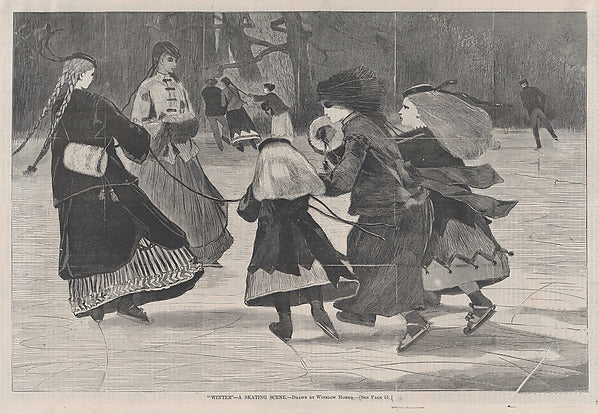 Winter – A Skating Scene – Drawn by Winslow Homer  January 25,,16x12"(A3)Poster