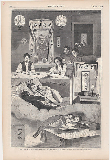 The Chinese in New York – Scene in a Baxter Street Club-House ,  Poster Print