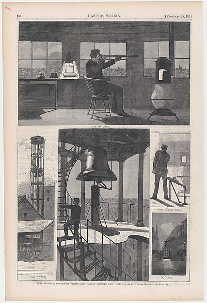 Watch-Tower  Corner of Spring and Varick Streets – Drawn by Wi,  Poster Print