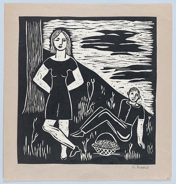 Herman Arnold:Picnic in a park 20th century-16x12"(A3) Poster