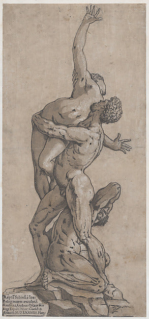 Rape of a Sabine Woman 1584-Andrea Andreani,After Giambologna, Poster Print