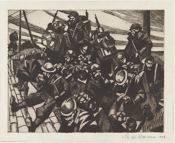Christopher Richard Wynne Nevinson:Troops Resting 1916-16x12"(A3) Poster